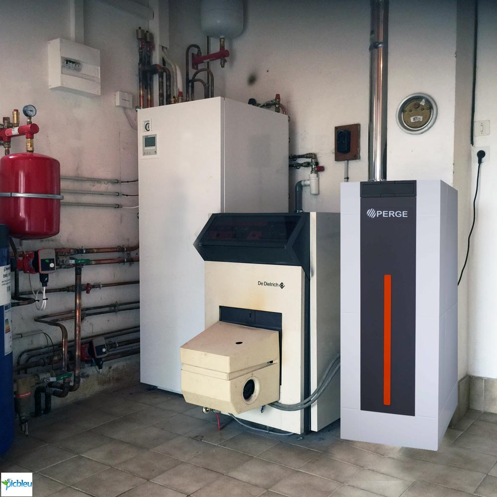 pompe-à-chaleur-perge-OptiPac-Hybride-relève-chaudière-fioul-domestique-dans-chaufferie